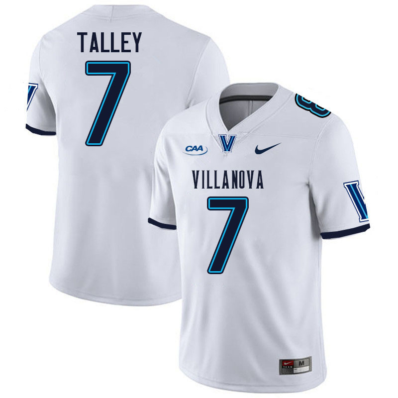Villanova Wildcats #7 Julian Talley College Football Jerseys Stitched-White Villanova Wildcats #7 Julian Talley College Football Jerseys Stitched-White